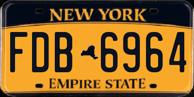 NY license plate FDB6964