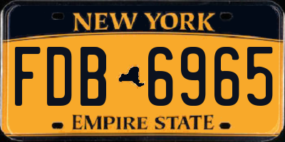 NY license plate FDB6965