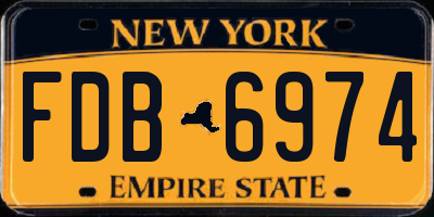 NY license plate FDB6974