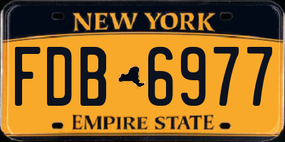 NY license plate FDB6977