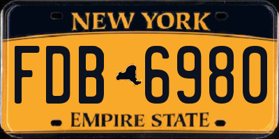NY license plate FDB6980