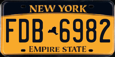 NY license plate FDB6982