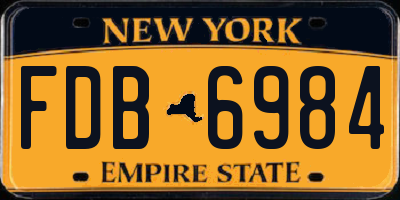 NY license plate FDB6984