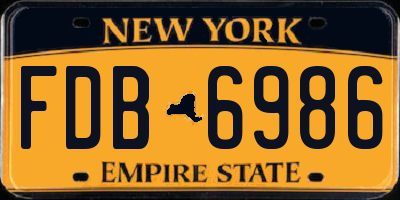 NY license plate FDB6986