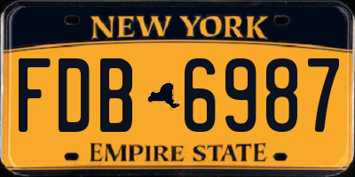 NY license plate FDB6987