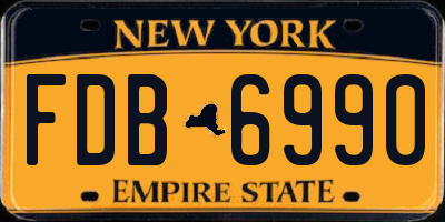 NY license plate FDB6990