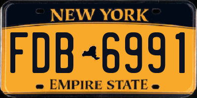NY license plate FDB6991