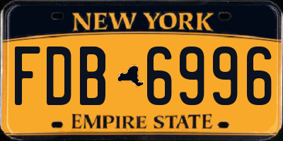 NY license plate FDB6996