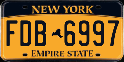 NY license plate FDB6997