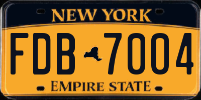 NY license plate FDB7004
