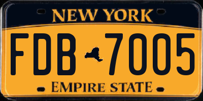 NY license plate FDB7005