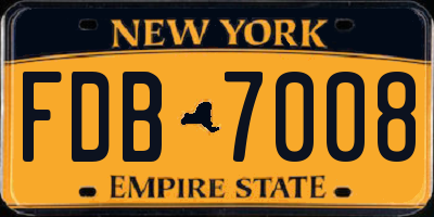 NY license plate FDB7008