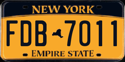 NY license plate FDB7011