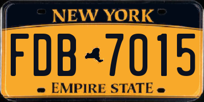 NY license plate FDB7015