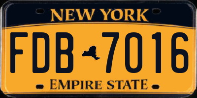 NY license plate FDB7016