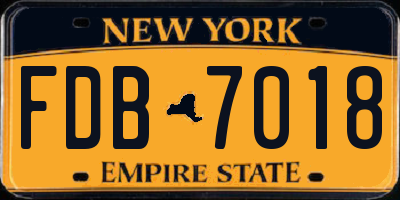 NY license plate FDB7018