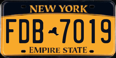 NY license plate FDB7019