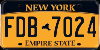 NY license plate FDB7024