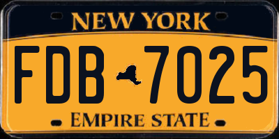 NY license plate FDB7025