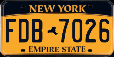 NY license plate FDB7026
