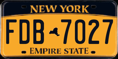 NY license plate FDB7027
