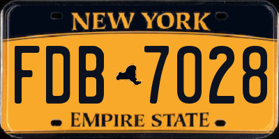 NY license plate FDB7028