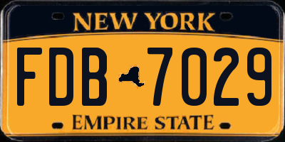 NY license plate FDB7029