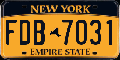 NY license plate FDB7031
