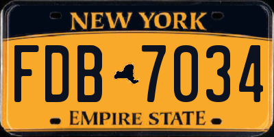NY license plate FDB7034