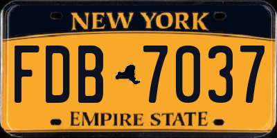 NY license plate FDB7037