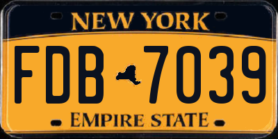 NY license plate FDB7039