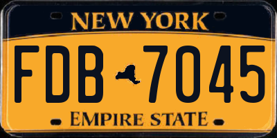 NY license plate FDB7045