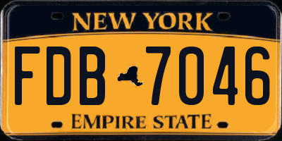 NY license plate FDB7046