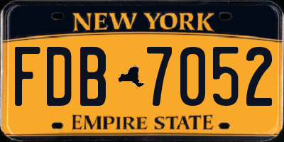 NY license plate FDB7052