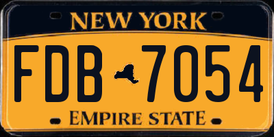 NY license plate FDB7054