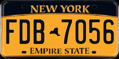 NY license plate FDB7056