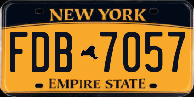 NY license plate FDB7057