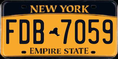 NY license plate FDB7059