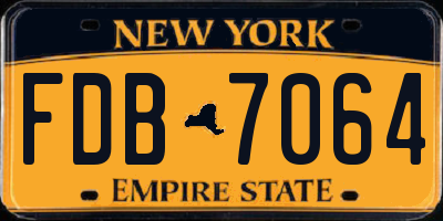 NY license plate FDB7064