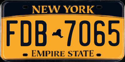 NY license plate FDB7065