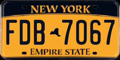 NY license plate FDB7067