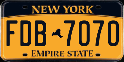 NY license plate FDB7070