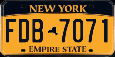 NY license plate FDB7071