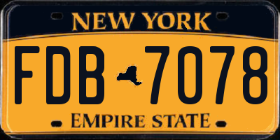NY license plate FDB7078