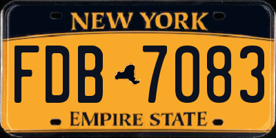 NY license plate FDB7083