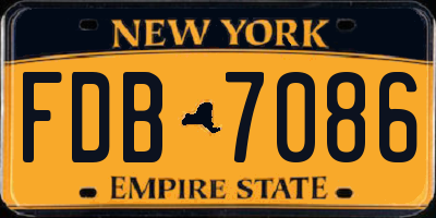 NY license plate FDB7086