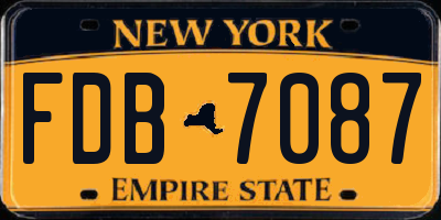 NY license plate FDB7087