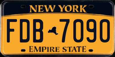 NY license plate FDB7090