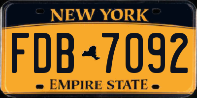 NY license plate FDB7092