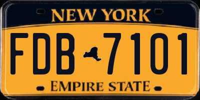 NY license plate FDB7101